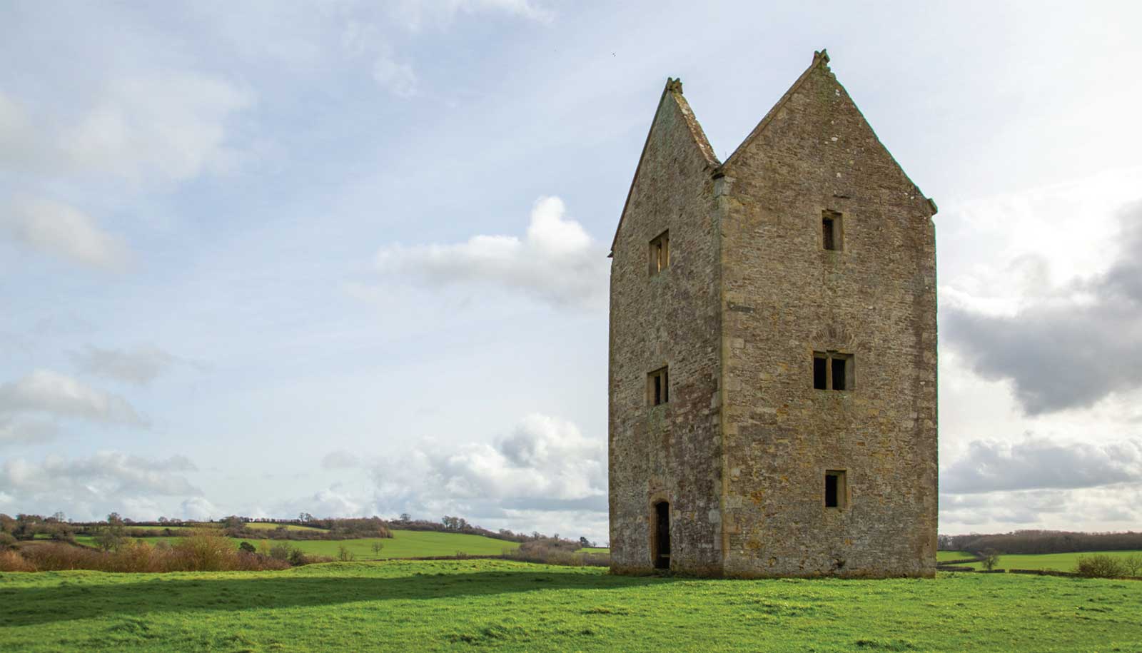 The Bruton Dovecote on its hill above the town