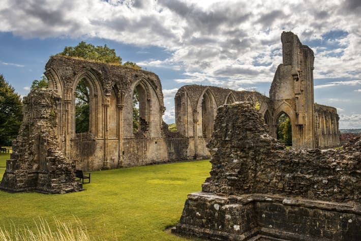 The ruins of Glastonbury Abbey