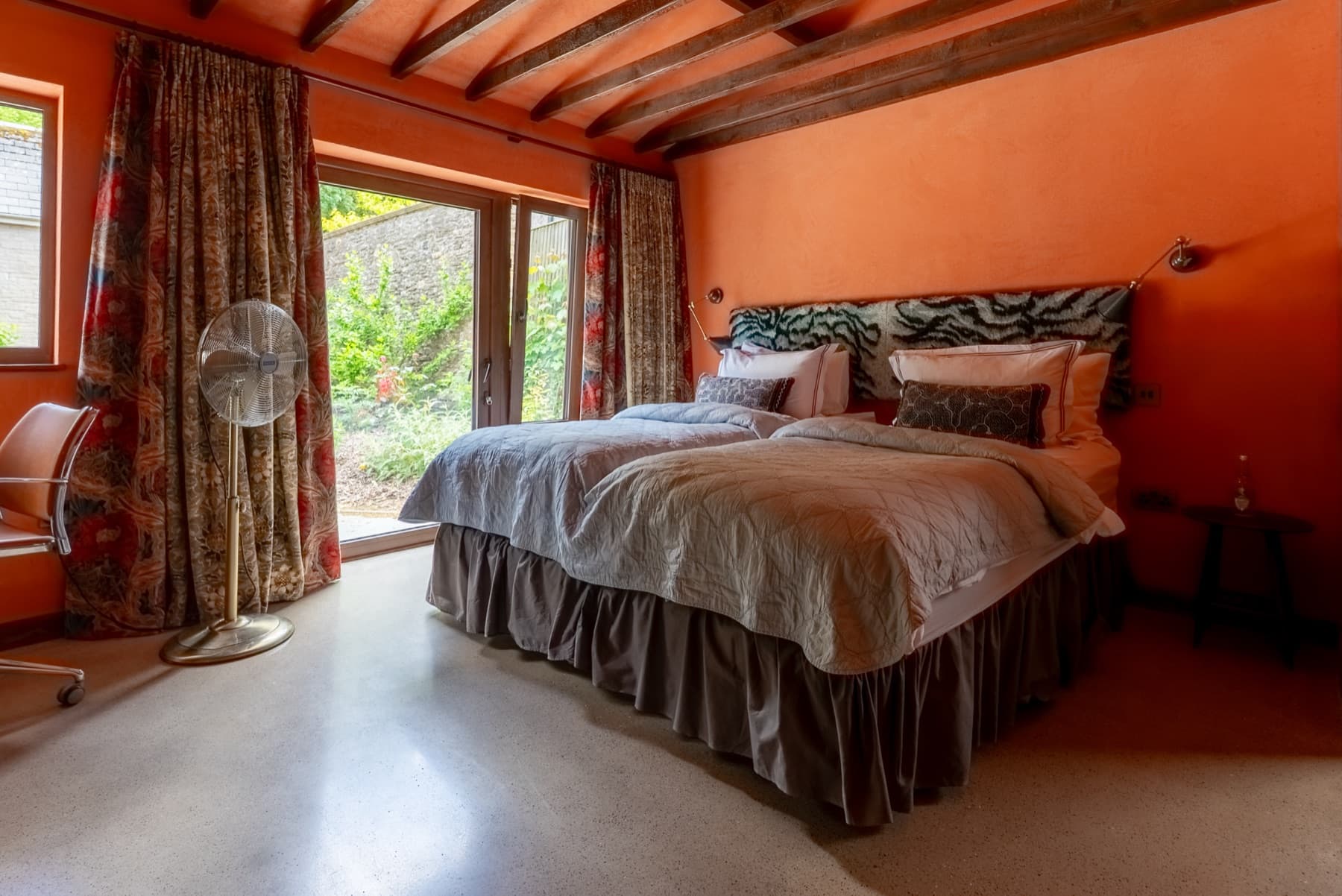 The Garden Room, terracotta walls and garden doors